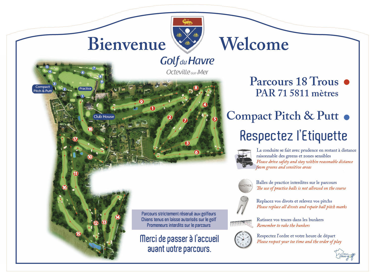 Le Parcours 18 trous Golf du Havre